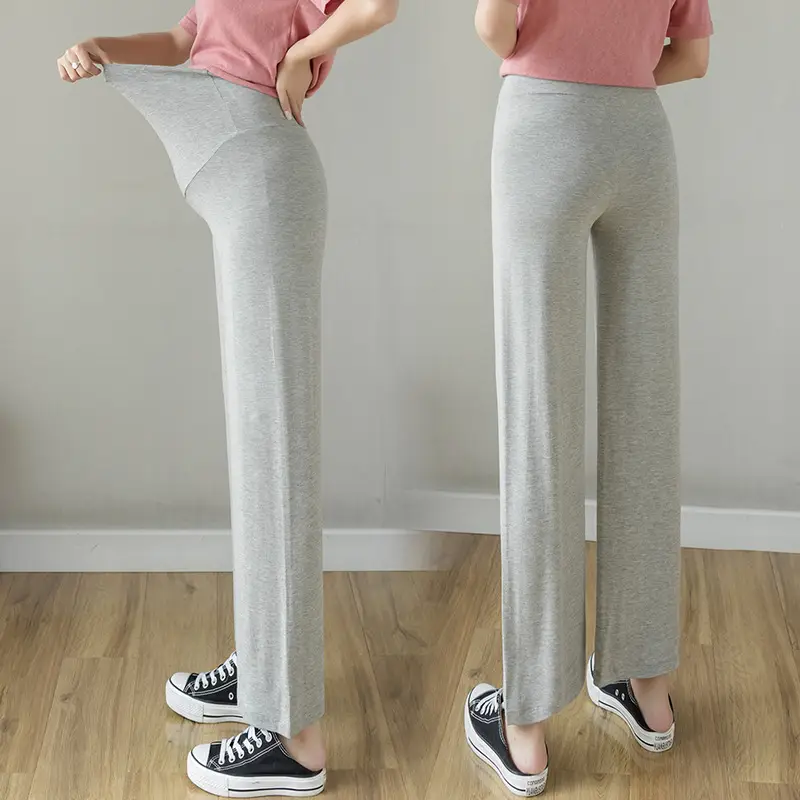 Real Shot Pregnant Women's Wide Leg Pants Spring Autumn - Image 15