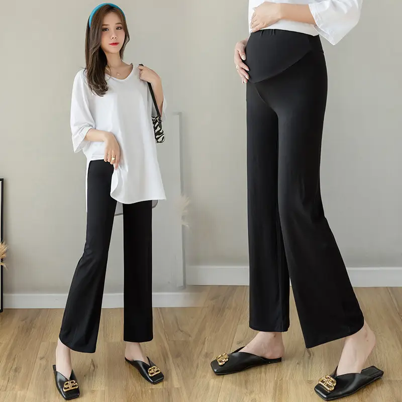 Real Shot Pregnant Women's Wide Leg Pants Spring Autumn - Image 16