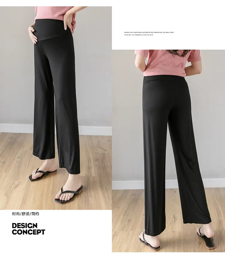 Real Shot Pregnant Women's Wide Leg Pants Spring Autumn — feature 15
