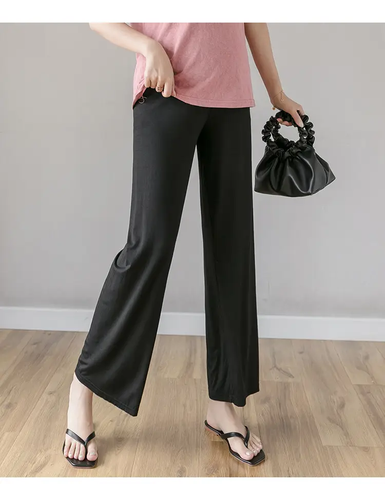 Real Shot Pregnant Women's Wide Leg Pants Spring Autumn — feature 19