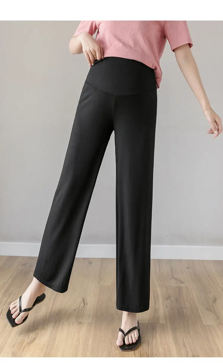 Real Shot Pregnant Women's Wide Leg Pants Spring Autumn — feature 20