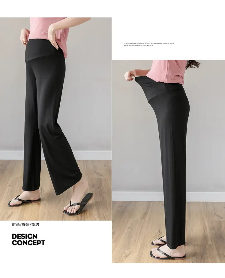 Real Shot Pregnant Women's Wide Leg Pants Spring Autumn — feature 21