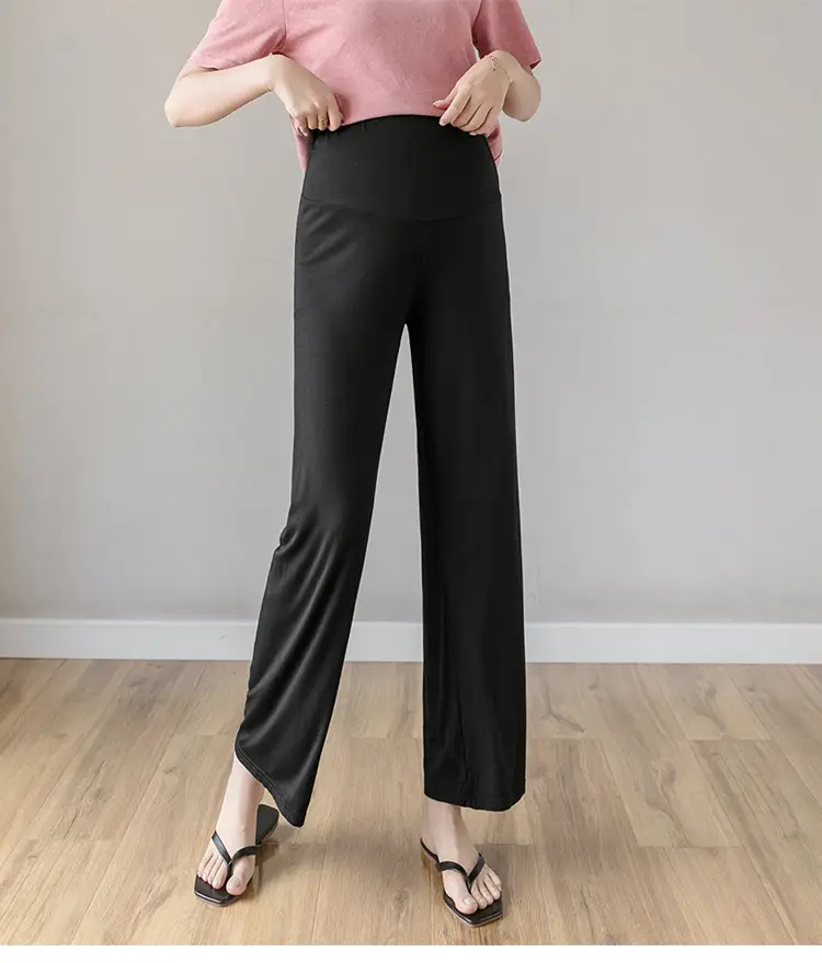 Real Shot Pregnant Women's Wide Leg Pants Spring Autumn — feature 22