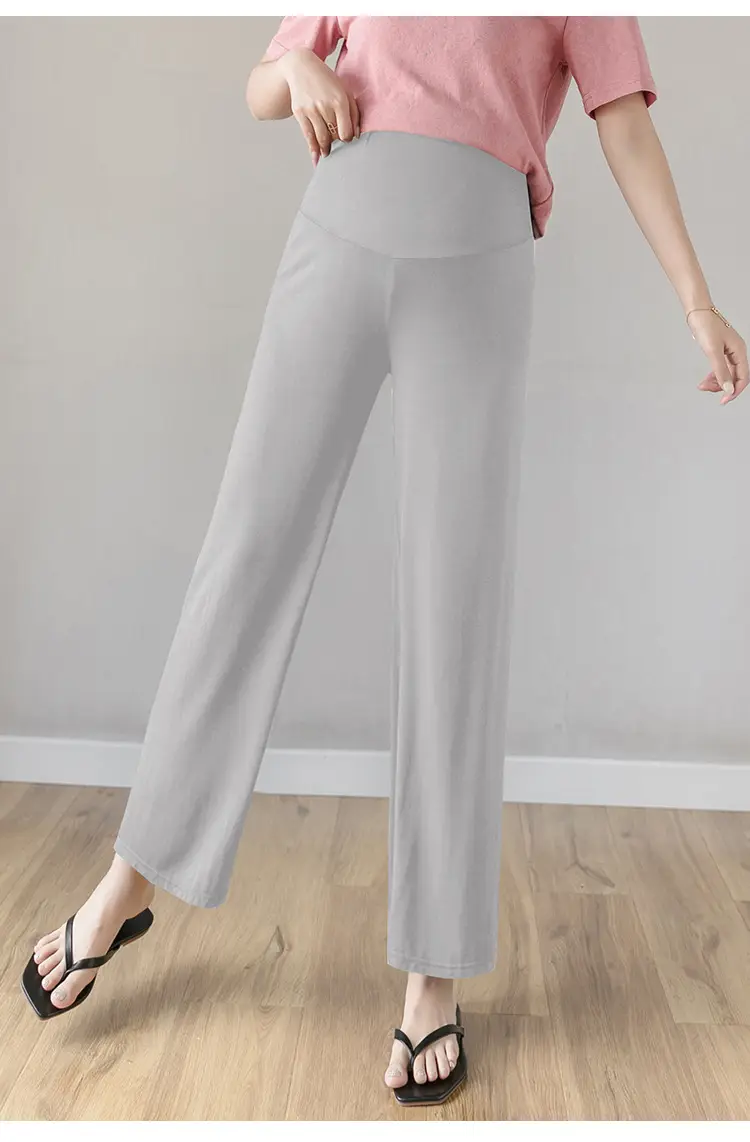 Real Shot Pregnant Women's Wide Leg Pants Spring Autumn — feature 23
