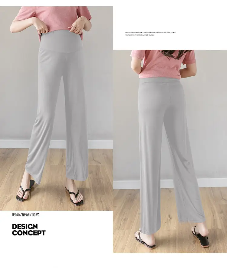 Real Shot Pregnant Women's Wide Leg Pants Spring Autumn — feature 24