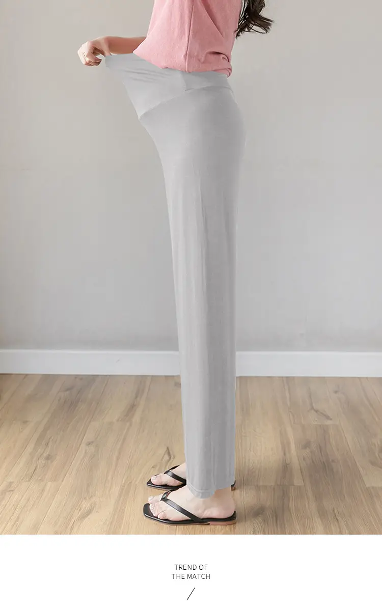 Real Shot Pregnant Women's Wide Leg Pants Spring Autumn — feature 25