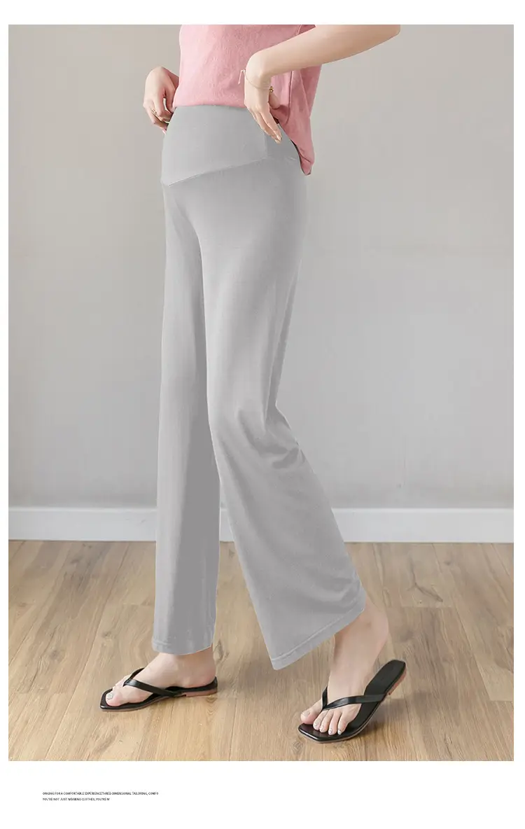 Real Shot Pregnant Women's Wide Leg Pants Spring Autumn — feature 26