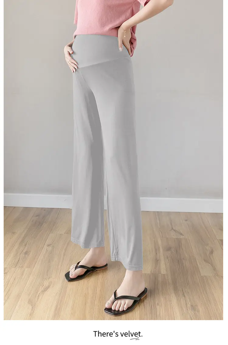 Real Shot Pregnant Women's Wide Leg Pants Spring Autumn — feature 27