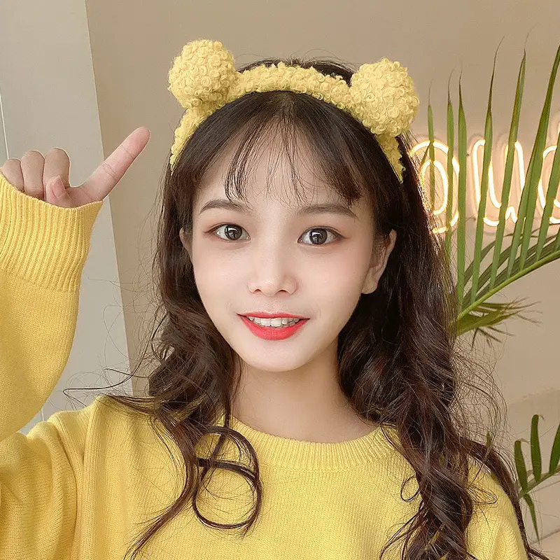 Little Bear Ear Cushion Soft Plush Hair Hoop Women