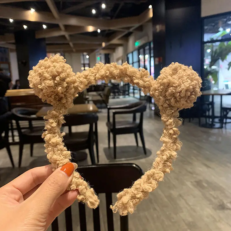 Little Bear Ear Cushion Soft Plush Hair Hoop Women
