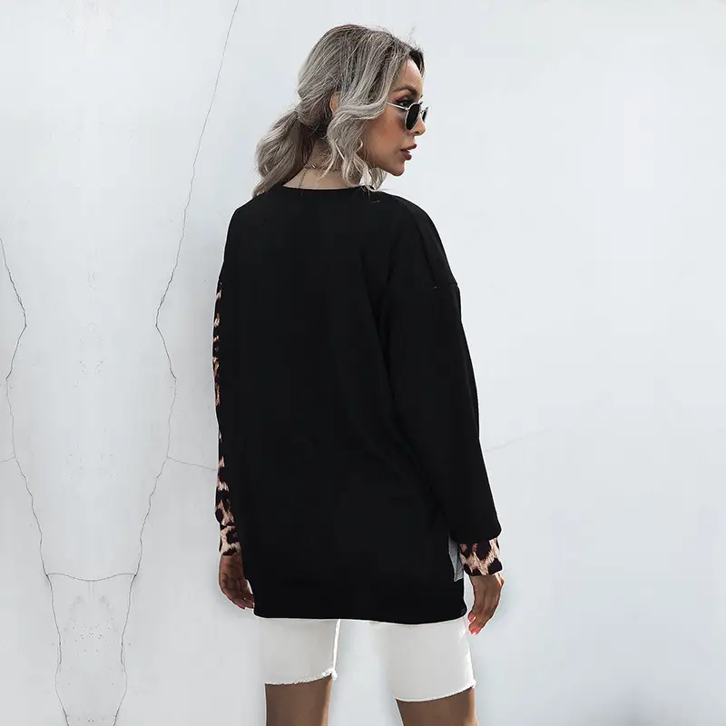 Bai Fen Zhi Yi Long Sleeve Leopard Print Sweatshirt Women