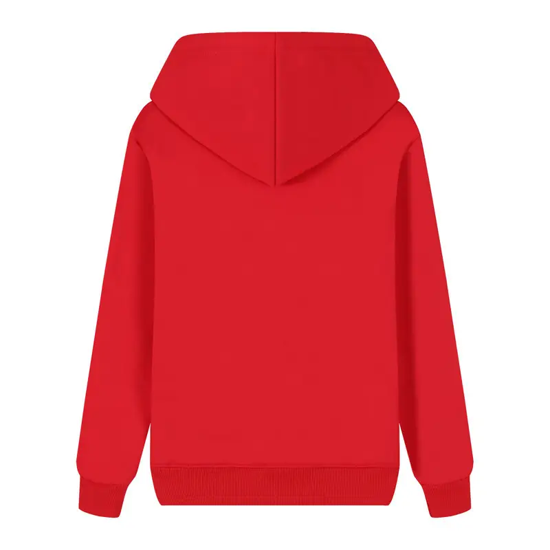 100% Cotton Hooded Pullover Solid Color Loose Fit