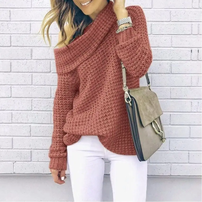 Women's Textured Knit Turtleneck Sweater Winter Pullover - Image 4
