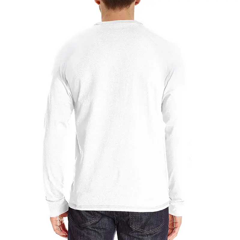 Men's White Long Sleeve Plain T-Shirt Winter Casual Wear - Image 7
