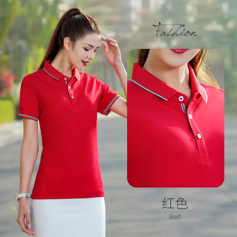 Women Yellow Polo Shirt Winter Wear Blue Stripes - Image 2