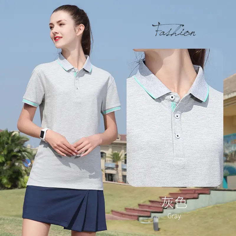 Women Yellow Polo Shirt Winter Wear Blue Stripes - Image 3