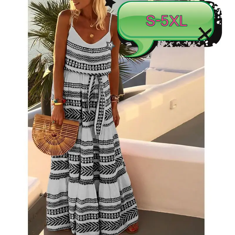 Women Printed V-Neck Beach Suit Green White - Image 10