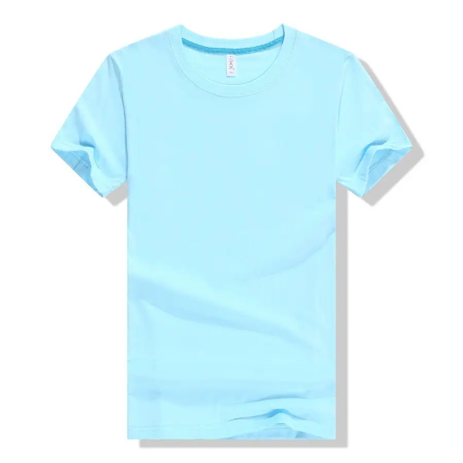 White Pure Cotton Graduation T-Shirt Round Neck Short Sleeve