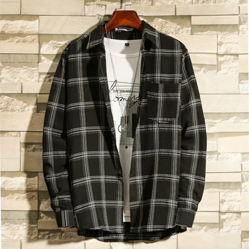 2020 Plaid Flannel Shirt for Men Loose Fit All Season - Image 2