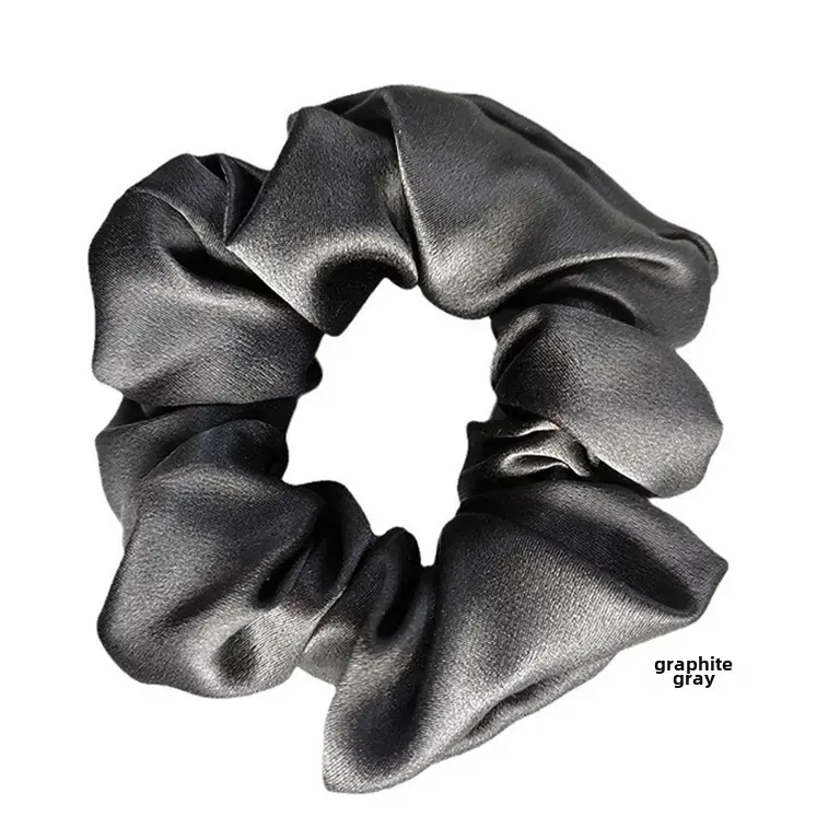Navy Silk Hair Scrunchie for Women - Image 11
