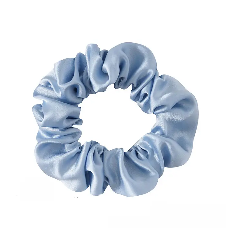Navy Silk Hair Scrunchie for Women - Image 13