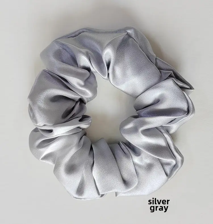 Navy Silk Hair Scrunchie for Women - Image 15