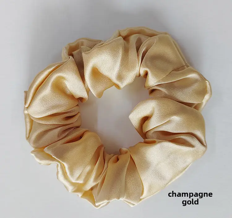 Navy Silk Hair Scrunchie for Women - Image 16