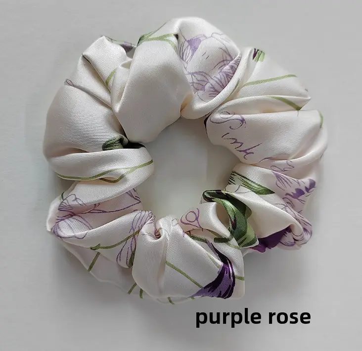 Navy Silk Hair Scrunchie for Women - Image 19