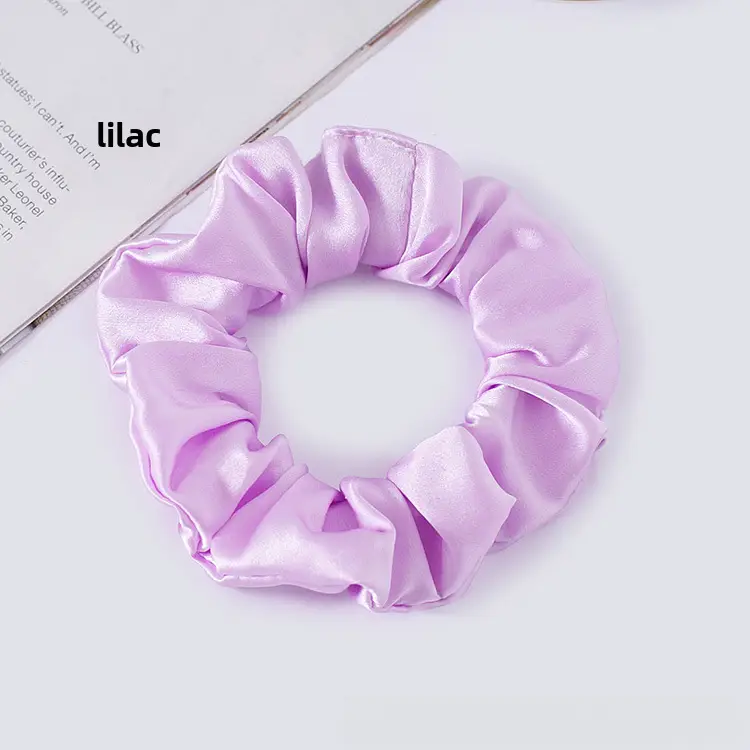 Navy Silk Hair Scrunchie for Women - Image 2