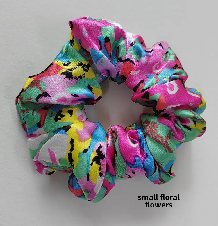 Navy Silk Hair Scrunchie for Women - Image 21
