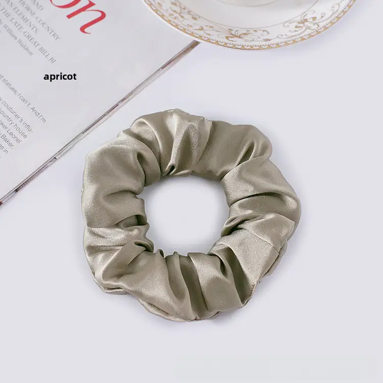 Navy Silk Hair Scrunchie for Women - Image 3