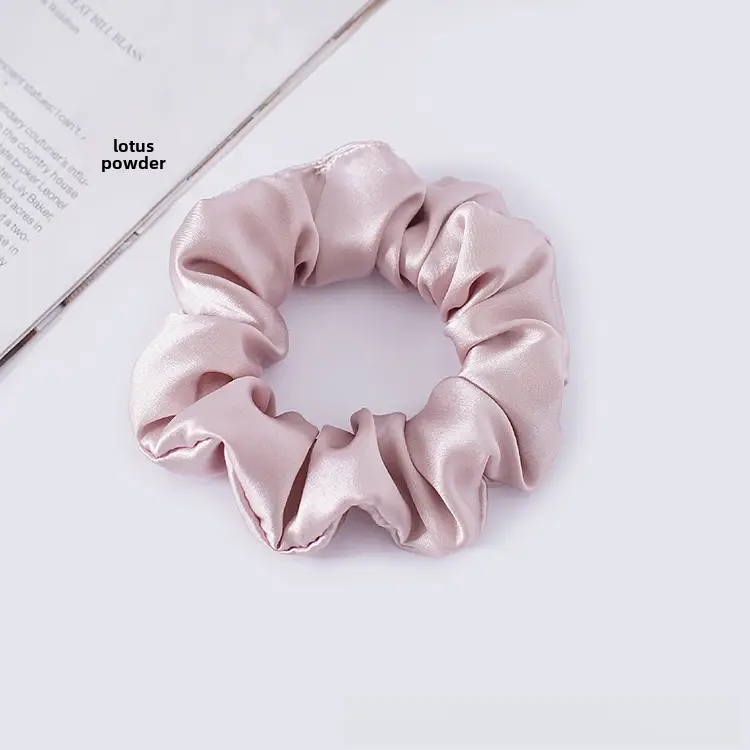 Navy Silk Hair Scrunchie for Women - Image 5