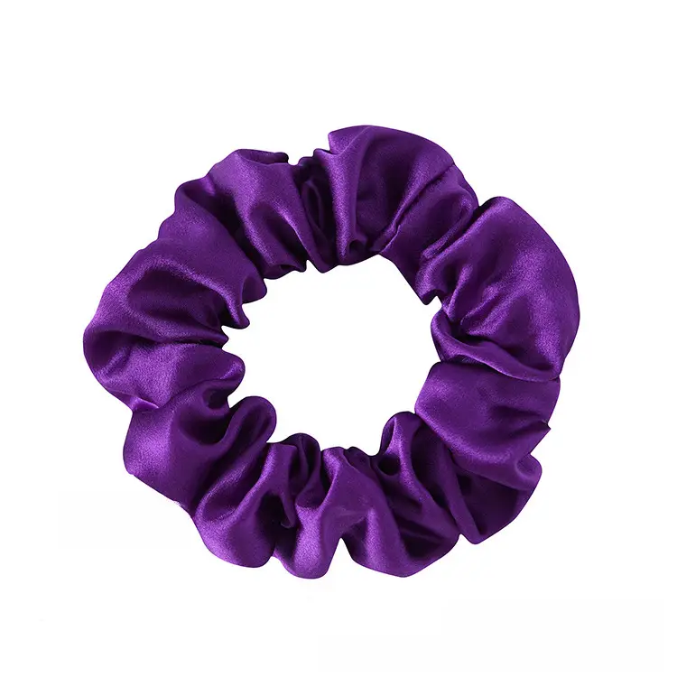 Navy Silk Hair Scrunchie for Women - Image 8