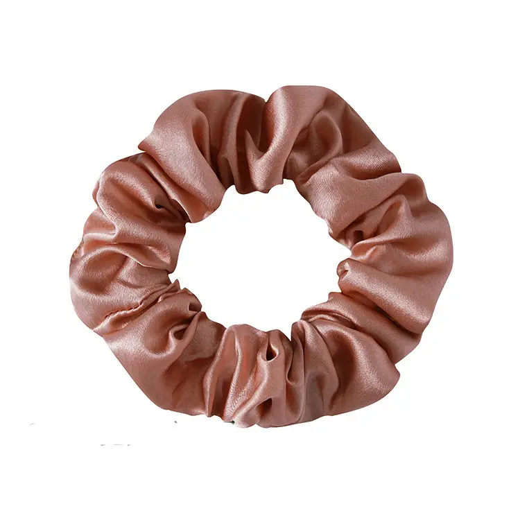Navy Silk Hair Scrunchie for Women - Image 9