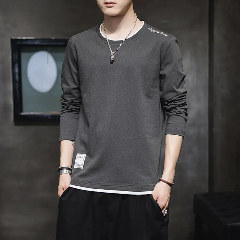 Men's Black Long Sleeve Sweatshirt Spring Autumn Loose Fashion - Image 4