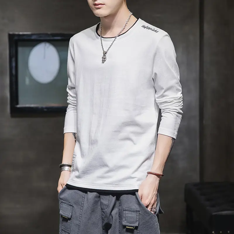 Men's Black Long Sleeve Sweatshirt Spring Autumn Loose Fashion - Image 5