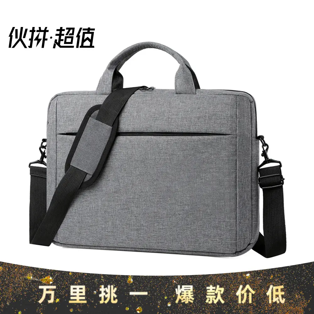 Men's Grey Laptop Bag 15" with Shoulder Strap - Image 5
