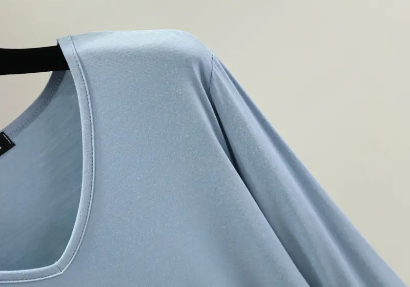 Women V-Neck Loose Fit Blue T-Shirt — feature 19