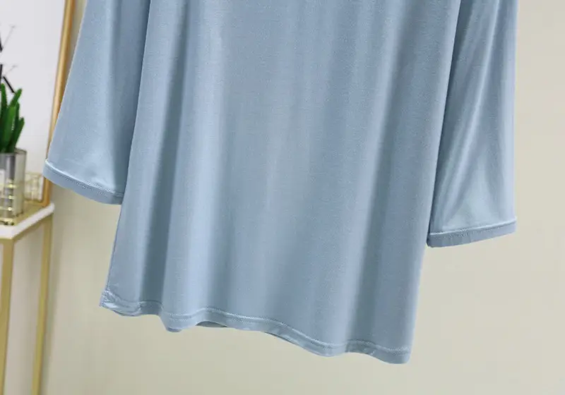 Women V-Neck Loose Fit Blue T-Shirt — feature 21