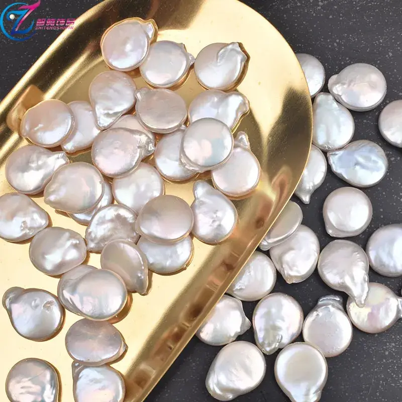 Natural Freshwater Pearl Baroque Shaped Button Beads - Image 6