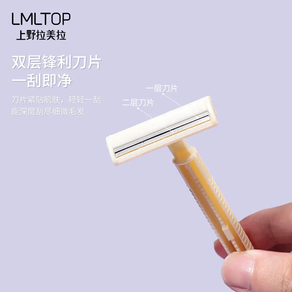 Two-Piece Stainless Steel Razor Blade Set for Armpit Hair Removal - Image 3