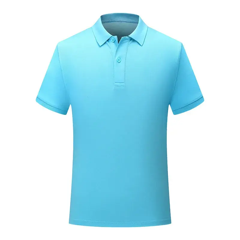 Men Light Blue Polo Shirt 2020 With Logo Print - Image 14