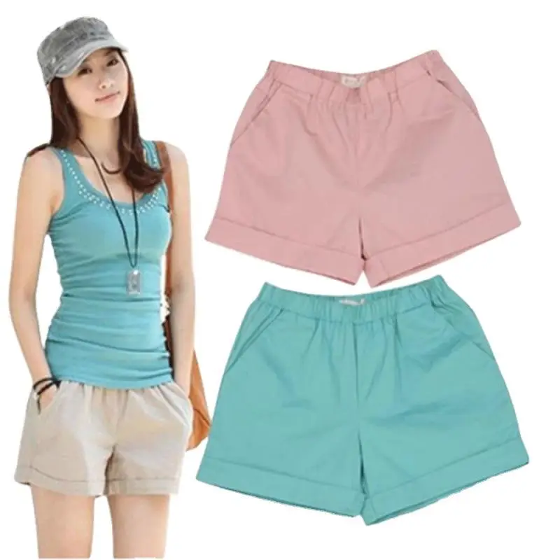 Women Cotton Slim Fit Shorts Candy Color Summer - Image 18