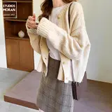 Women's Loose Knitted Cardigan Sweater Beige 2025 — feature 10