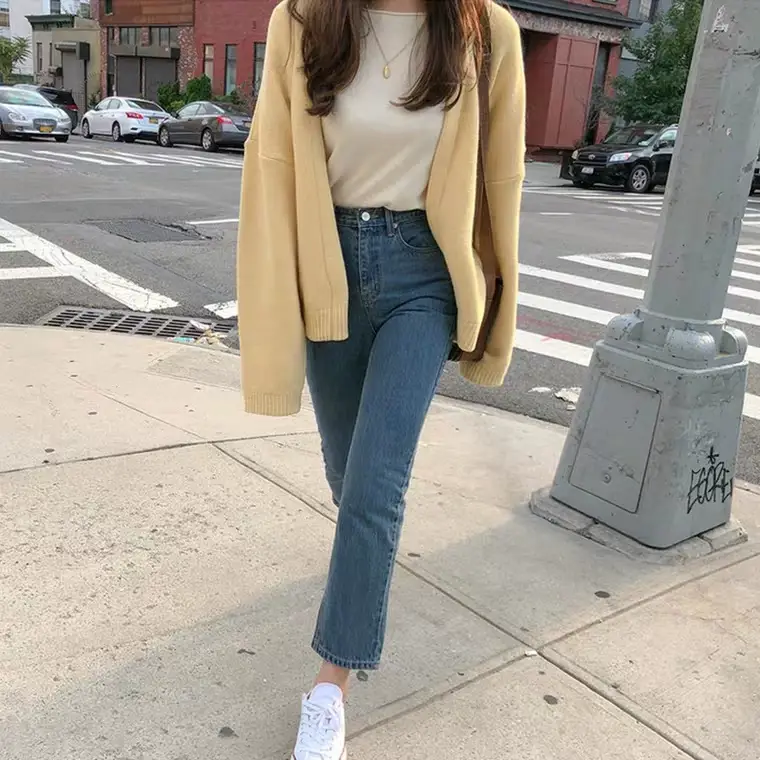 Women's Loose Knitted Cardigan Sweater Beige 2025 — feature 22