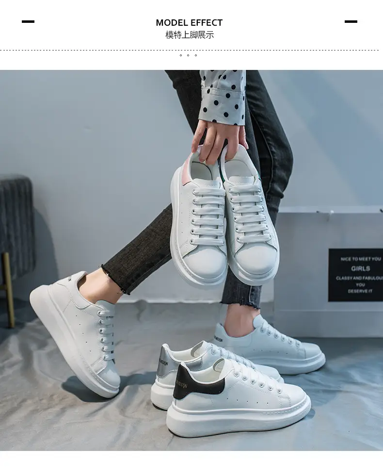 Mcqueen White Sneakers for Women 2026 New Autumn Hot-Selling Versatile Ultra-Fiber Breathable Thick-Soled Height-Increasing Mcqueen Platform Women's Shoes — feature 13