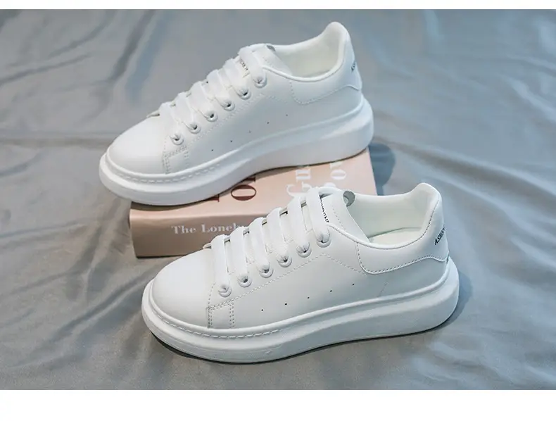 Mcqueen White Sneakers for Women 2026 New Autumn Hot-Selling Versatile Ultra-Fiber Breathable Thick-Soled Height-Increasing Mcqueen Platform Women's Shoes — feature 25