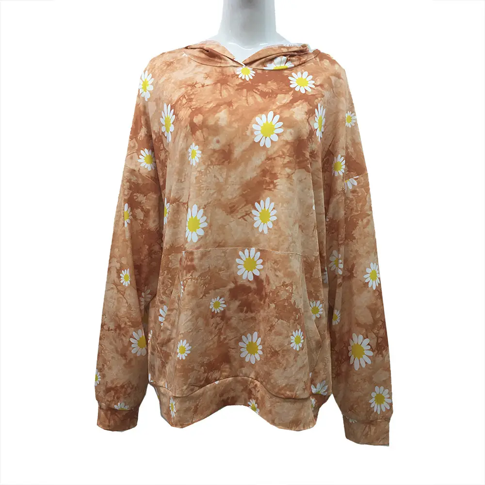 Yellow Daisy Hooded Jacket for Women - Image 2
