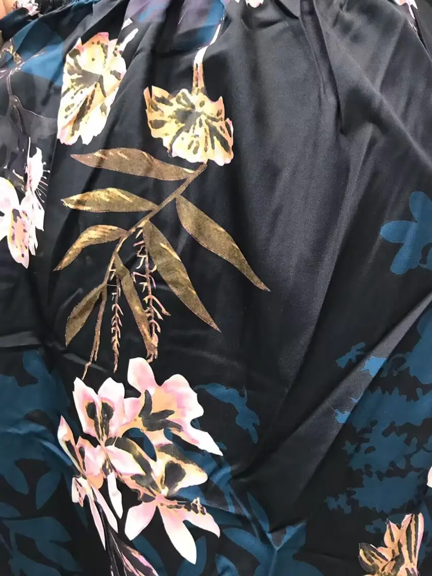 Black Floral Swing Dress Large Export Women — feature 24
