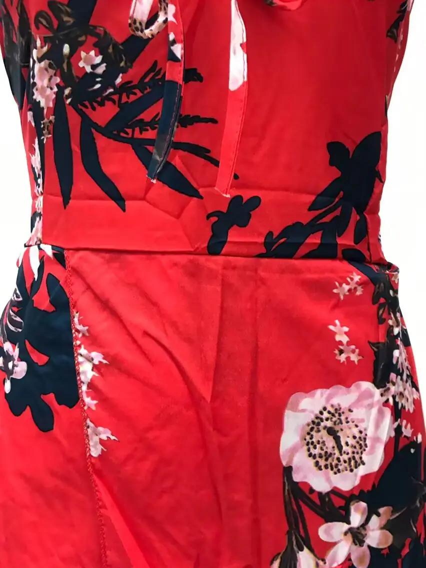 Black Floral Swing Dress Large Export Women — feature 32